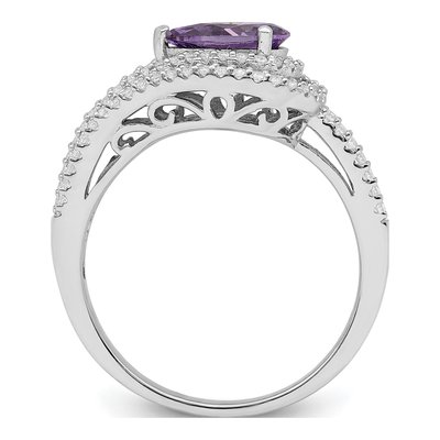 Sterling Silver CZ Pear Ring – view 3