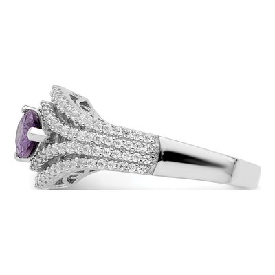 Sterling Silver CZ Pear Ring – view 4