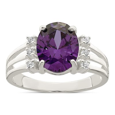 Sterling Silver CZ Clear Ring