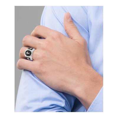 Men's Sterling Silver Agate Ring – view 8