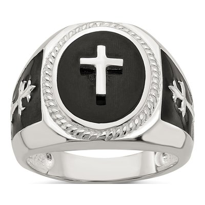 Men's Sterling Silver Agate Ring