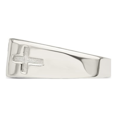 Men's Sterling Silver Enameled Cross Ring – view 5