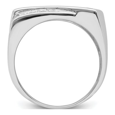 Men's Sterling Silver Onyx & CZ Ring – view 3