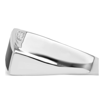 Men's Sterling Silver Onyx & CZ Ring – view 5