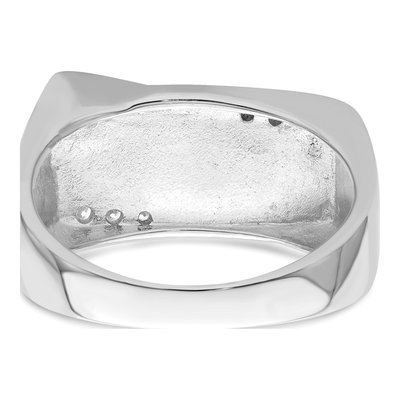 Men's Sterling Silver Onyx & CZ Ring – view 7