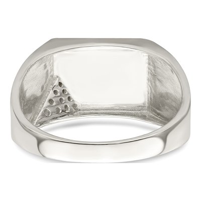 Men's Sterling Silver CZ Enamel Ring – view 7