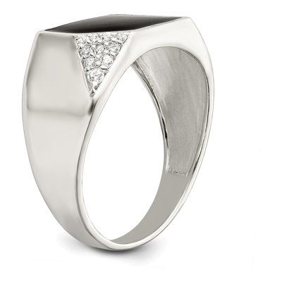 Men's Sterling Silver CZ Enamel Ring – view 8
