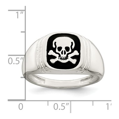 Men's Sterling Silver Skull Crossbones Ring – view 4