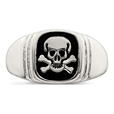 Men's Sterling Silver Skull Crossbones Ring – view 6
