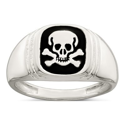 Men's Sterling Silver Skull Crossbones Ring