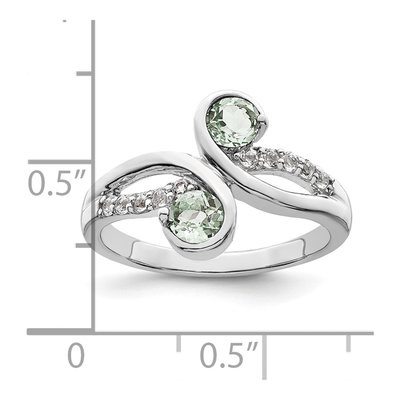Sterling Silver White Topaz Swirl Ring – view 4