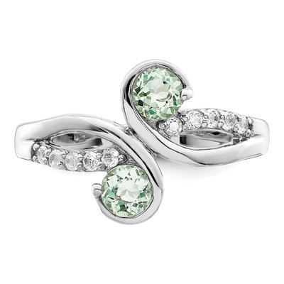 Sterling Silver White Topaz Swirl Ring – view 6