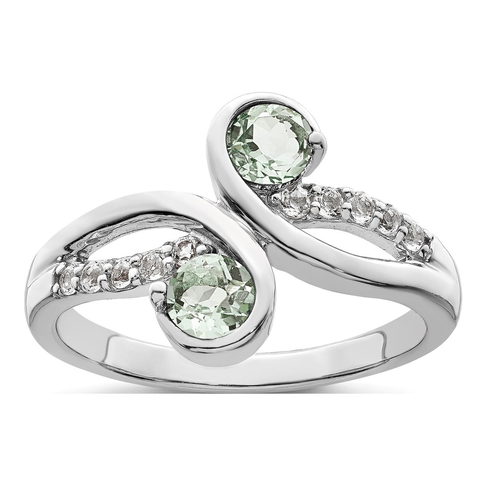 Sterling Silver White Topaz Swirl Ring