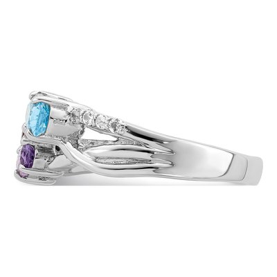 Sterling Silver Swiss Blue Topaz & Amethyst Multi-Gemstone Oval Ring – view 5