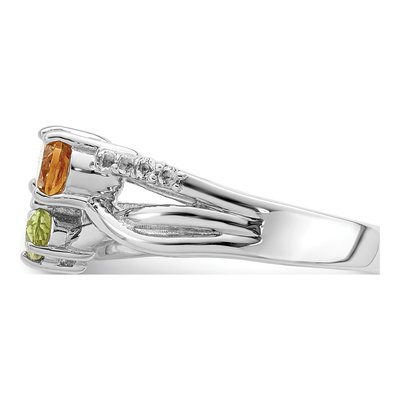 Sterling Silver Swiss Blue Topaz & Peridot Multi-Gemstone Ring – view 5