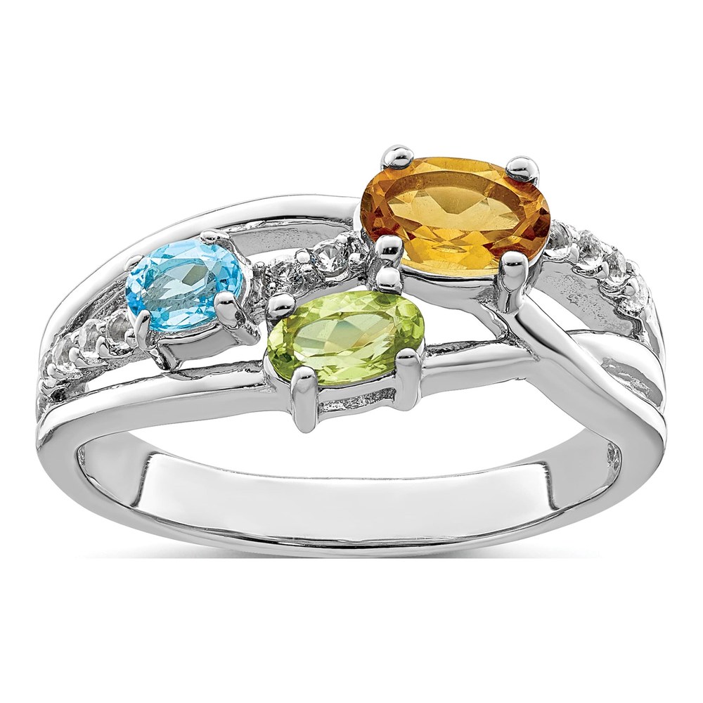 Sterling Silver Multi-Gemstone Ring