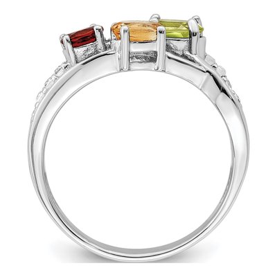 Sterling Silver Citrine & Garnet Multi-Gemstone Ring – view 3