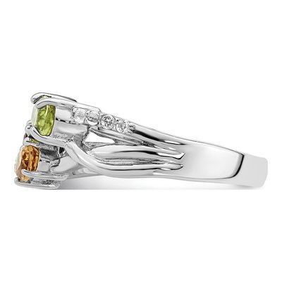 Sterling Silver Citrine & Garnet Multi-Gemstone Ring – view 5