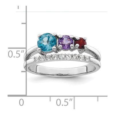 Sterling Silver Swiss Blue Topaz & Amethyst Multi-Gemstone Ring – view 4