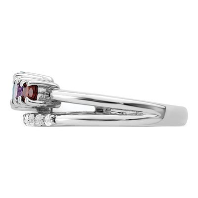 Sterling Silver Swiss Blue Topaz & Amethyst Multi-Gemstone Ring – view 5