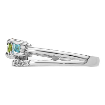 Sterling Silver Citrine & Peridot Multi-Gemstone Bypass Ring – view 5