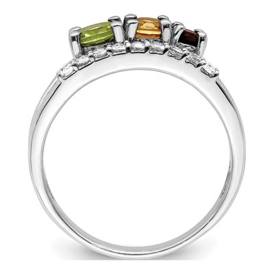 Sterling Silver Peridot & Citrine Bypass Ring – view 3