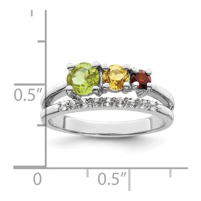 Sterling Silver Peridot & Citrine Bypass Ring – view 4