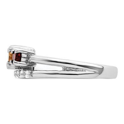 Sterling Silver Peridot & Citrine Bypass Ring – view 5