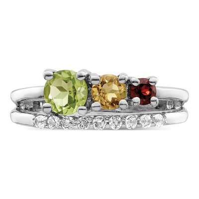 Sterling Silver Peridot & Citrine Bypass Ring – view 6