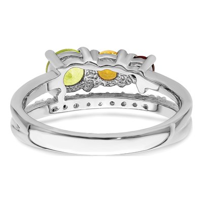 Sterling Silver Peridot & Citrine Bypass Ring – view 7