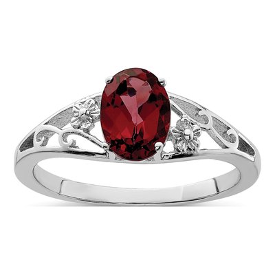 Sterling Silver Garnet Ring