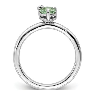 Sterling Silver Prasiolite & White Topaz Ring – view 3