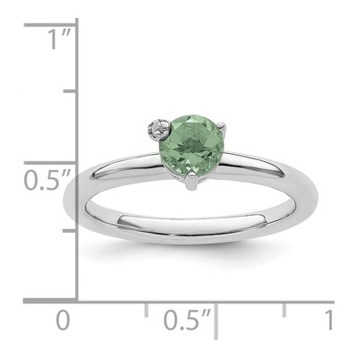 Sterling Silver Prasiolite & White Topaz Ring – view 4