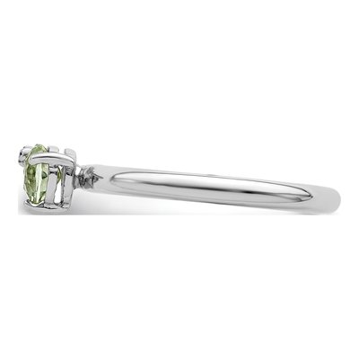 Sterling Silver Prasiolite & White Topaz Ring – view 5