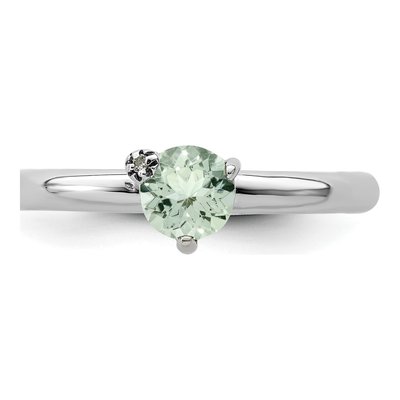 Sterling Silver Prasiolite & White Topaz Ring – view 6