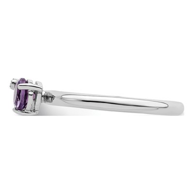 Sterling Silver Amethyst & White Topaz Ring – view 5