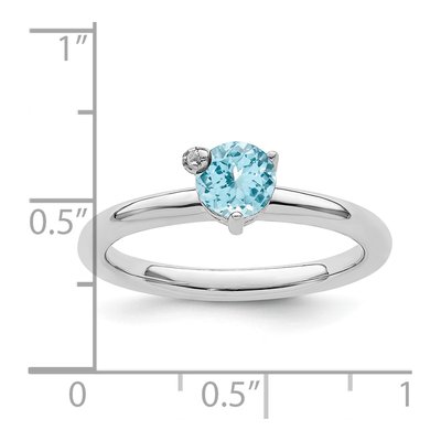 Sterling Silver Swiss Blue Topaz & White Topaz Ring – view 4