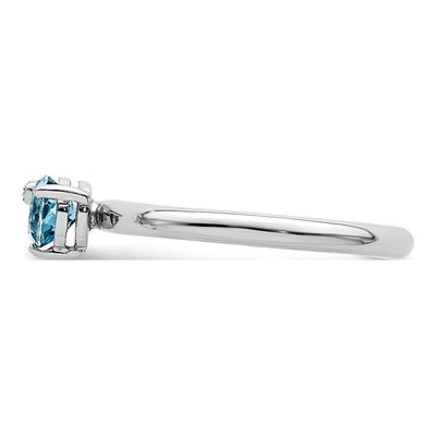 Sterling Silver Swiss Blue Topaz & White Topaz Ring – view 5
