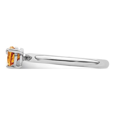 Sterling Silver Citrine & White Topaz Circle Ring – view 5