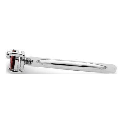 Sterling Silver Garnet & White Topaz Ring – view 5