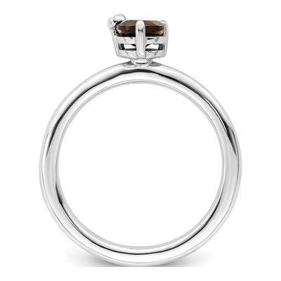 Sterling Silver Smoky Quartz & White Topaz Ring – view 3