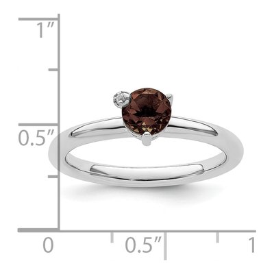 Sterling Silver Smoky Quartz & White Topaz Ring – view 4