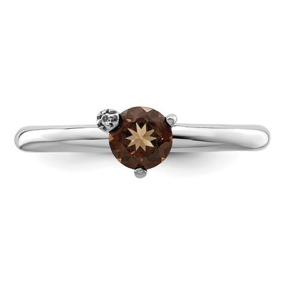 Sterling Silver Smoky Quartz & White Topaz Ring – view 6