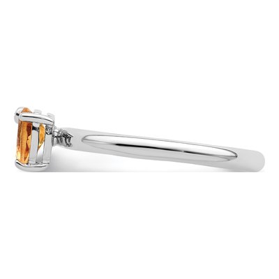 Sterling Silver Citrine & White Topaz Pear Ring – view 5