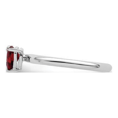 Sterling Silver Garnet & White Topaz Pear Ring – view 5
