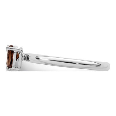 Sterling Silver Smoky Quartz & White Topaz Pear Ring – view 5