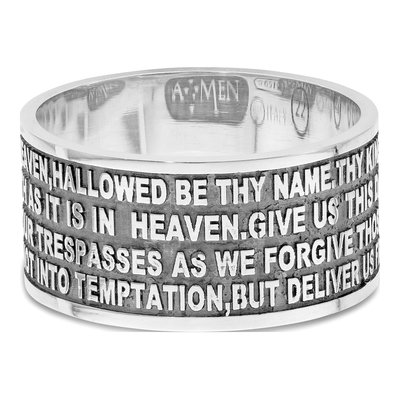 Sterling Silver AMEN Lord's Prayer Ring – view 7