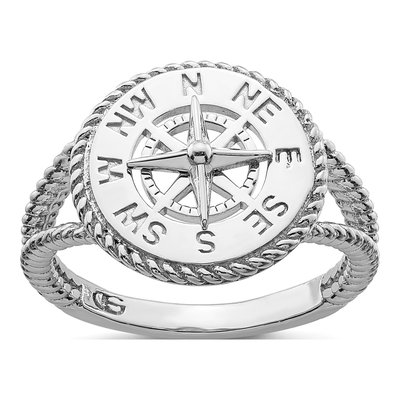 Sterling Silver Compass Ring