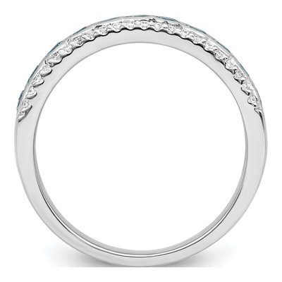 Sterling Silver CZ Aqua Ring – view 3