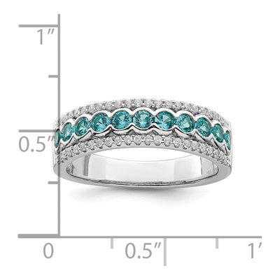 Sterling Silver CZ Aqua Ring – view 4